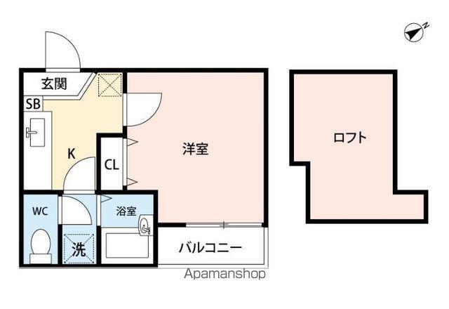 コンフォートベネフィス大橋南1(1K/2階)の間取り写真