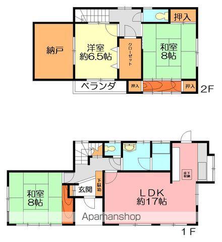 東海道本線 辻堂駅 徒歩16分 2階建 築46年(3LDK)の間取り写真