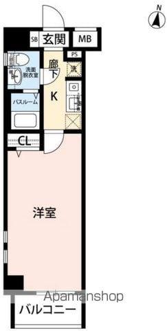 ロアール大山(1K/3階)の間取り写真