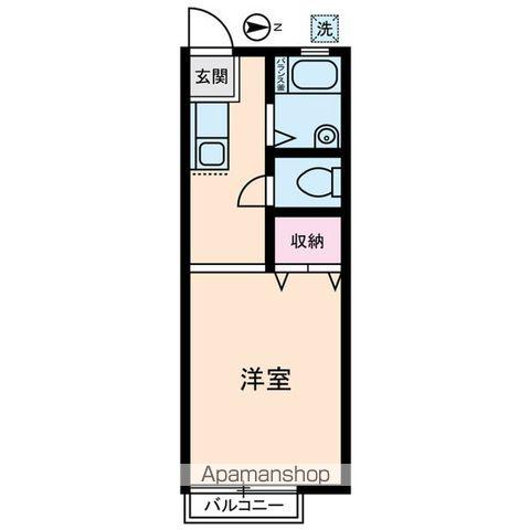 イーストヒルズ・A(1K/2階)の間取り写真