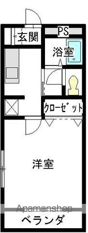 サングリーン船塚(1K/1階)の間取り写真