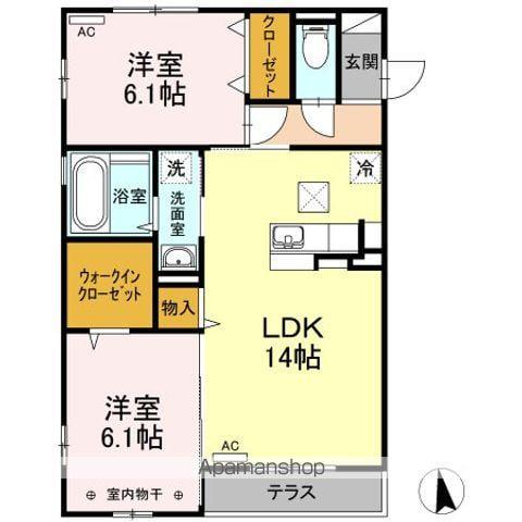 セジュールコート(2LDK/1階)の間取り写真