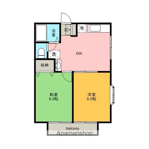 チェリーハイムAB(2DK/1階)の間取り写真