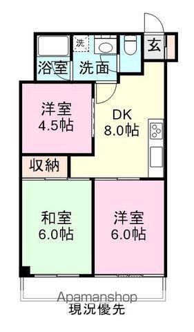 Oマンション(3DK/2階)の間取り写真