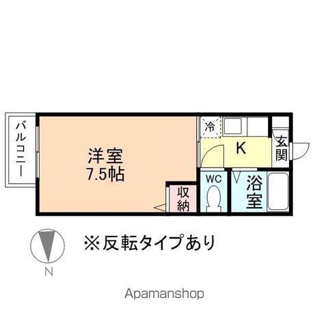 モーンプレイス(1K/2階)の間取り写真