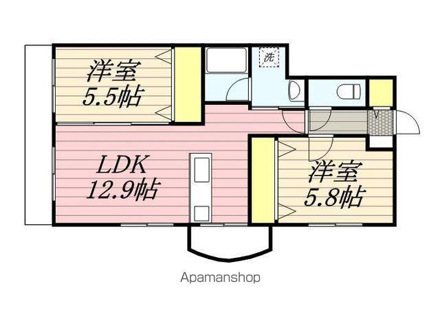 フェリーチェ小森野(2LDK/1階)の間取り写真