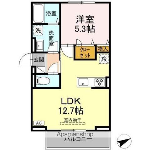 M-BASE HONJO KITA(1LDK/1階)の間取り写真