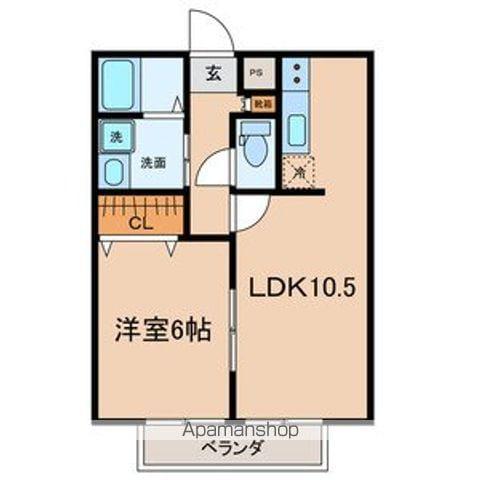 ミラコスタⅡ(1LDK/1階)の間取り写真