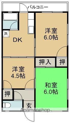 薮内マンション(3DK/2階)の間取り写真