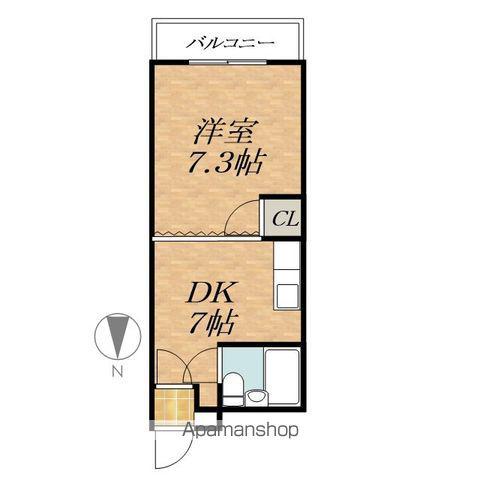 クローバーズマンションブリッジ24(1DK/1階)の間取り写真