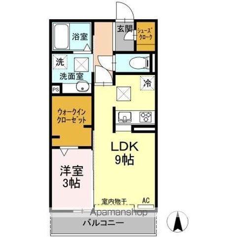 SALT VALLEY COURTⅡソルトバレーコートツー(1LDK/1階)の間取り写真