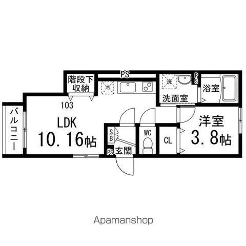 ペアレシア泉ヶ丘Ⅵ(1LDK/1階)の間取り写真