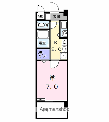 PULITO(1K/2階)の間取り写真