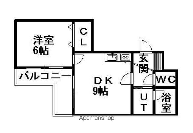 カピテーヌ円山(1DK/4階)の間取り写真