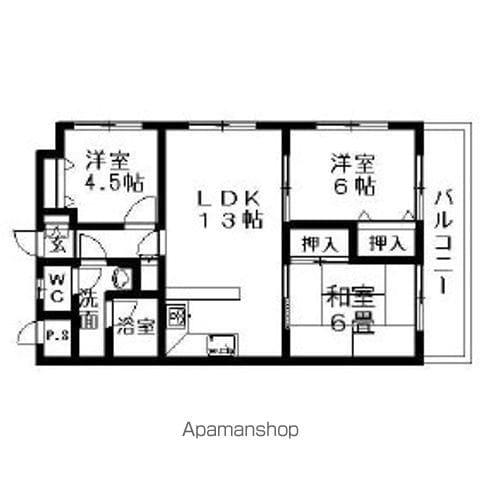 トーカンマンション東中通(3LDK/8階)の間取り写真