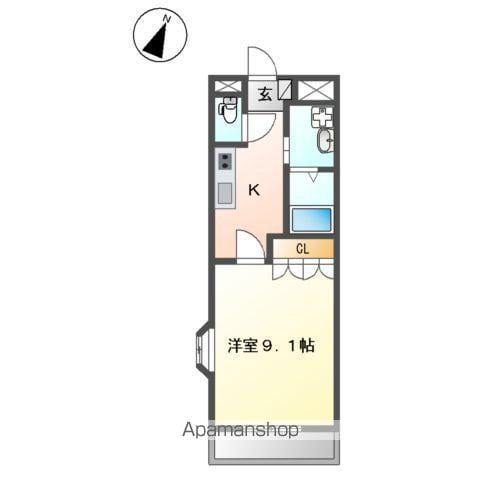 サンライフ ハサマ(1K/2階)の間取り写真