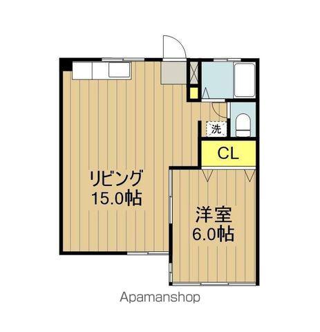 咲田フジハイツ(1LDK/1階)の間取り写真