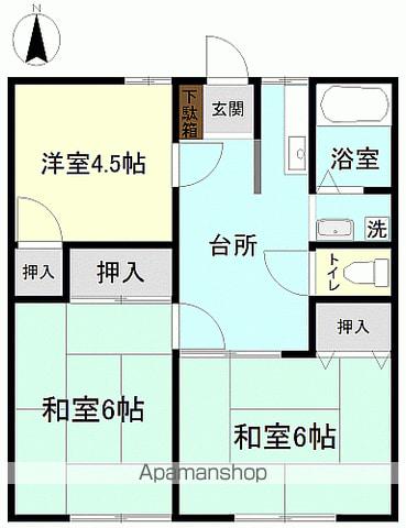 ソウシャルハイツ(3K/1階)の間取り写真