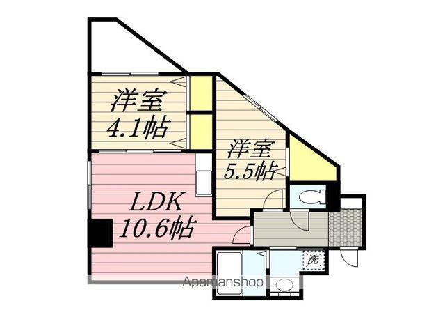 ビエラコート姪浜(2LDK/5階)の間取り写真