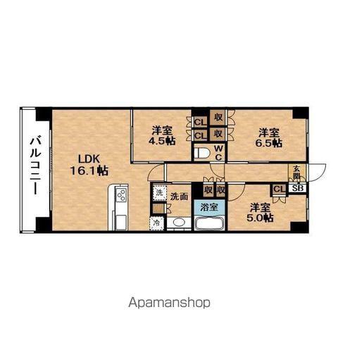 VERITEOSAKAFUKUSHIMA(3LDK/4階)の間取り写真
