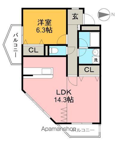 SANCTUARY(1LDK/2階)の間取り写真