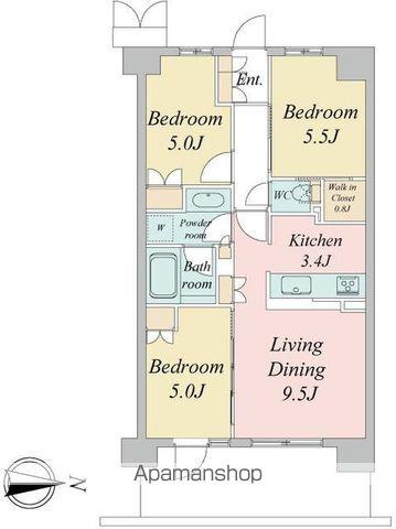 トラープランド蒼麗館(3LDK/4階)の間取り写真