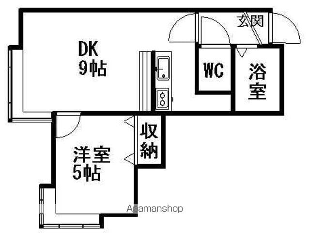 シャトーメロン(1DK/1階)の間取り写真