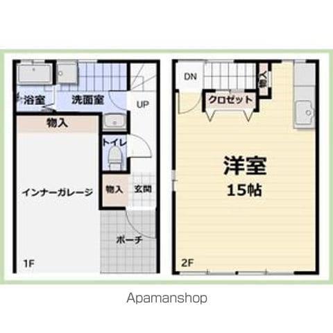 東海道本線 静岡駅 バス乗車時間：9分 屋形町バス停で下車 徒歩2分 2階建 築46年(ワンルーム)の間取り写真