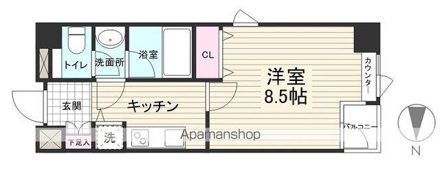 つくばエクスプレス 六町駅 徒歩3分 6階建 築15年(1K/5階)の間取り写真