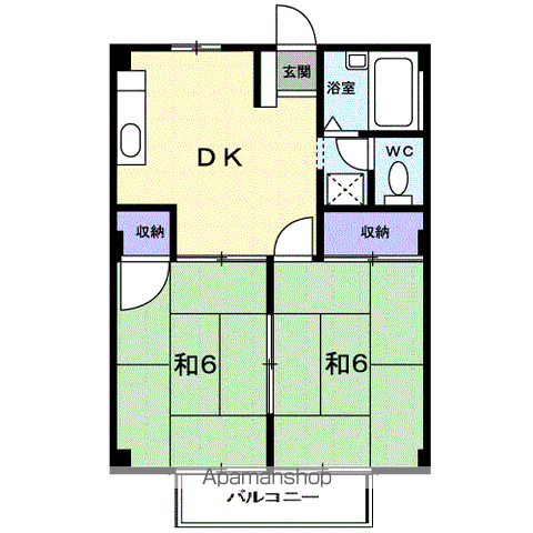 シティハイツ吉田(2DK/2階)の間取り写真