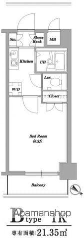 レジディア門前仲町(1K/11階)の間取り写真