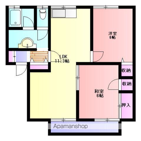 ガーデンシティ桜町B(2LDK/1階)の間取り写真