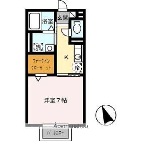 サンガーデン(1K/2階)の間取り写真