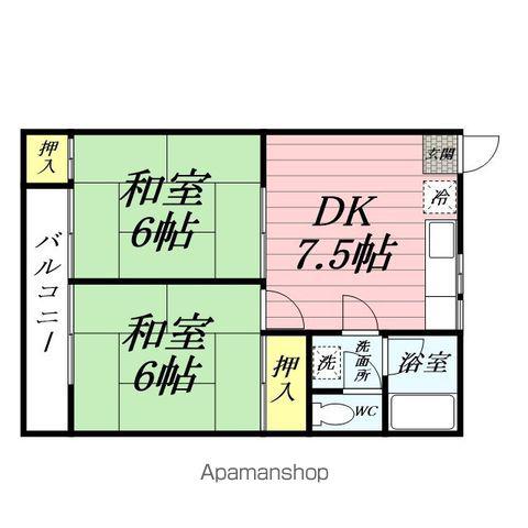 コーポミキ(2DK/2階)の間取り写真