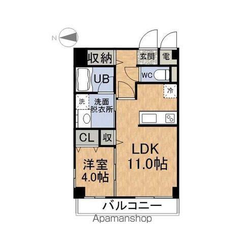 アクシス大手町(1LDK/6階)の間取り写真