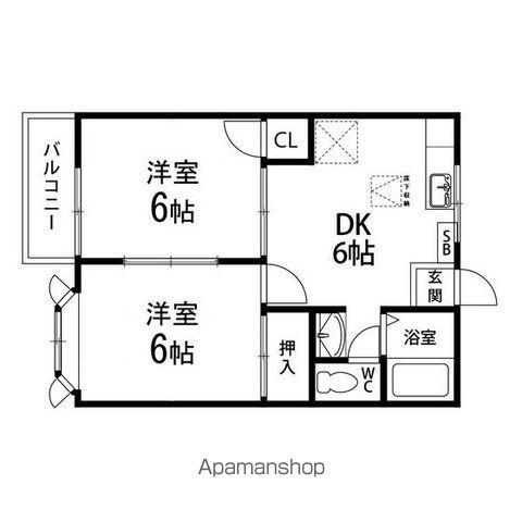 セントラルコーポ・館下(2DK/2階)の間取り写真