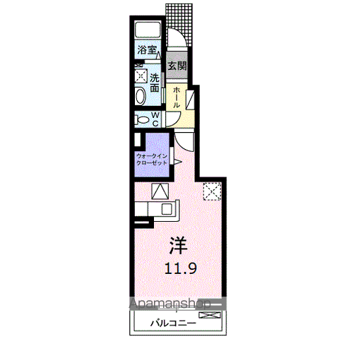 シャトレ シエル3(ワンルーム/1階)の間取り写真