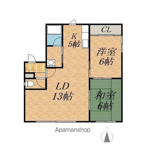 関谷ハイツ　Ｅ棟(2LDK)の間取り写真