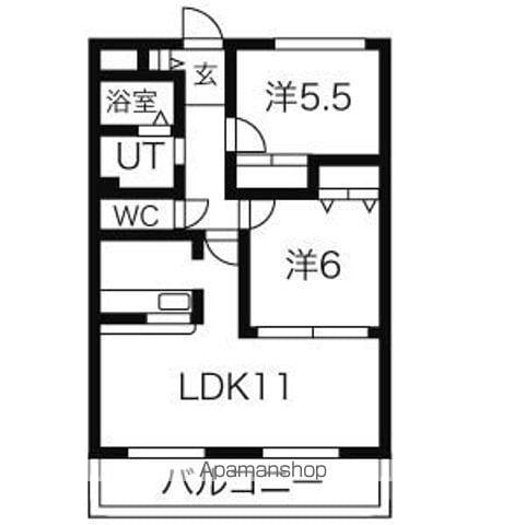 リベルタ・パラッツォ(2LDK/3階)の間取り写真