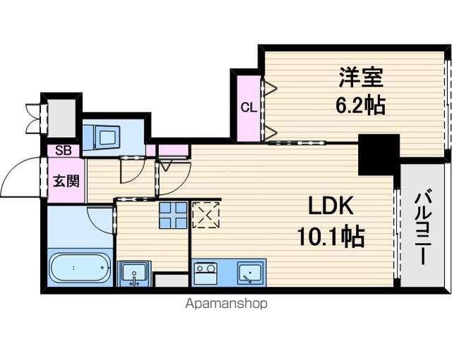 プルミエールメゾン(1LDK/8階)の間取り写真