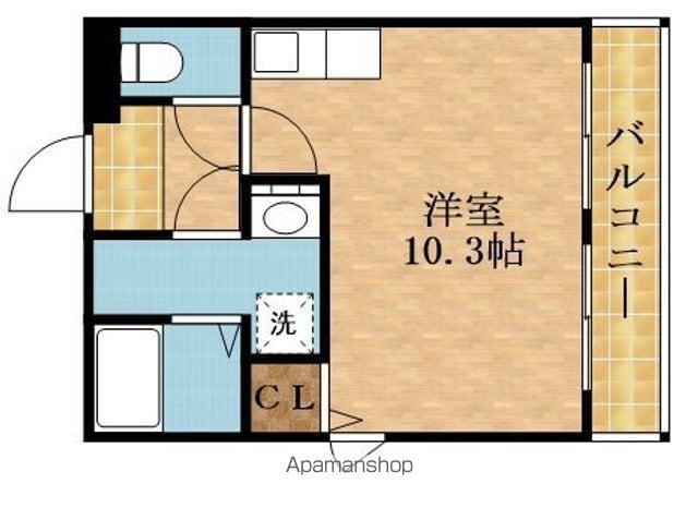 ドリームアサヒ(ワンルーム/3階)の間取り写真