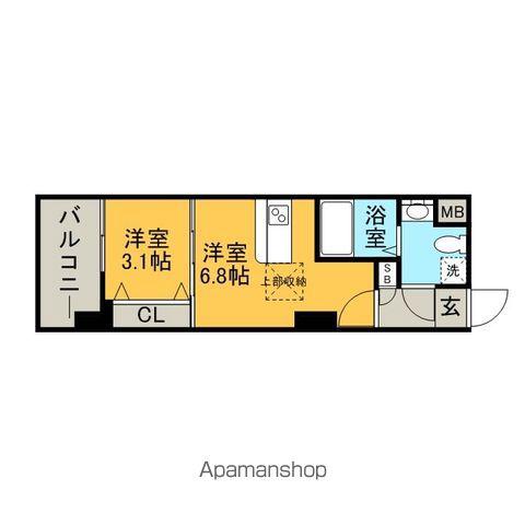 NO72 HARBOR イースト TOWER(1DK/1階)の間取り写真