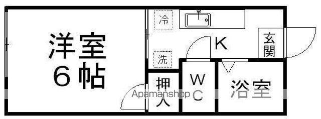 ハイネス青葉A棟(1K/1階)の間取り写真