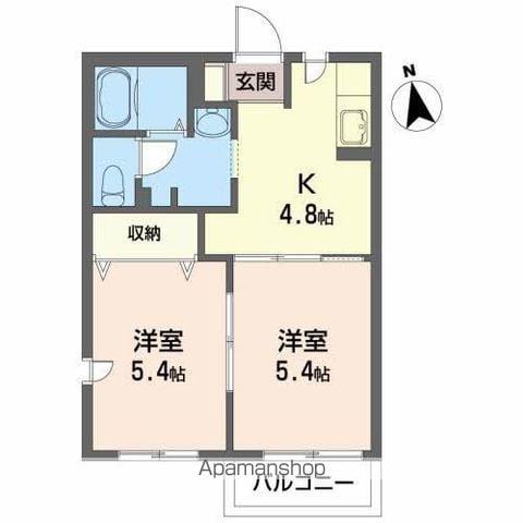 コーポ川口(2K/1階)の間取り写真