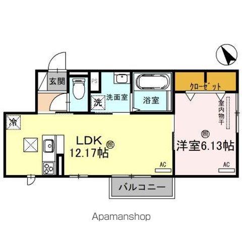 ロイヤルメゾンHYS(1LDK/1階)の間取り写真