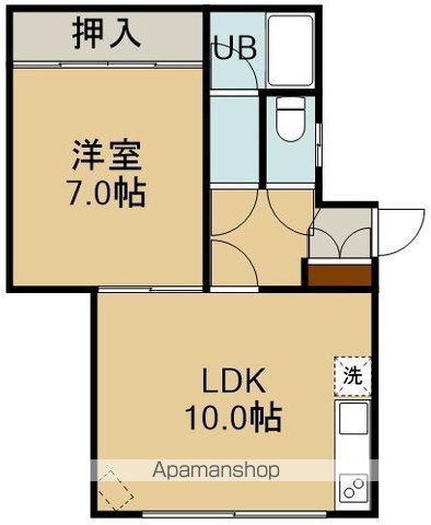 野崎アパート(1LDK/1階)の間取り写真