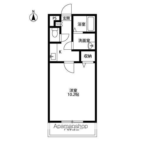 アンプルールリーブル永遠(1K/2階)の間取り写真
