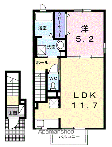メゾンマリ(1LDK/2階)の間取り写真