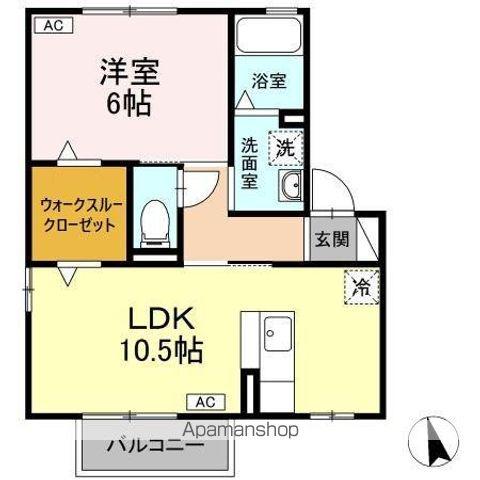 プランドール柊(1LDK/2階)の間取り写真