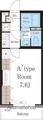 リブリルームス弁天3-4(1K/2階)の間取り写真